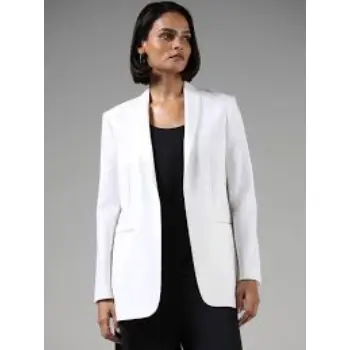 Wardrobe by Westside Solid White Blazer